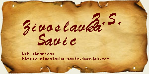 Živoslavka Savić vizit kartica
